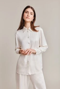 Ellie Satin Shirt Ivory