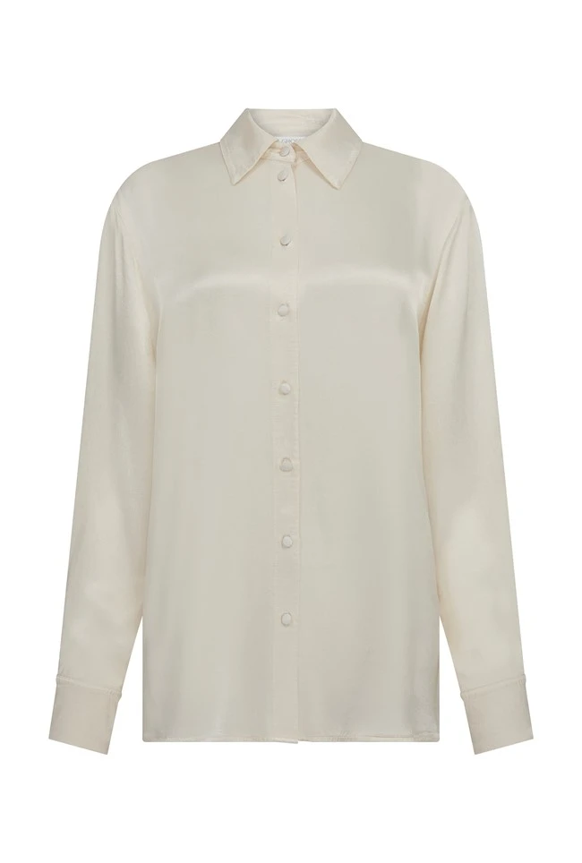 Ellie Satin Shirt Ivory 8 Ellie Satin Shirt Ivory - Image 6