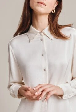 Ellie Satin Shirt Ivory 12 Ellie Satin Shirt Ivory -Ghost Fashion Store Q06G007A M12 29030 650px 964px