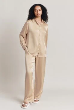 Ellie Satin Shirt Stone -Ghost Fashion Store Q06G007A N04 28067 650px 964px