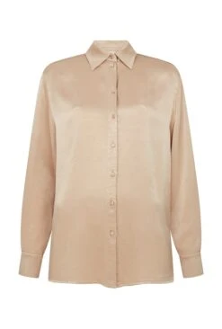 Ellie Satin Shirt Stone -Ghost Fashion Store Q06G007A N04 28071 650px 964px