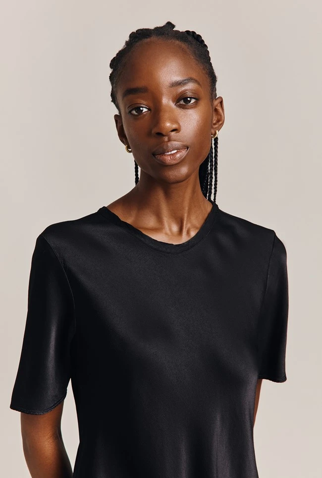 Ivy Satin Top Black 4 Ivy Satin Top Black - Image 2