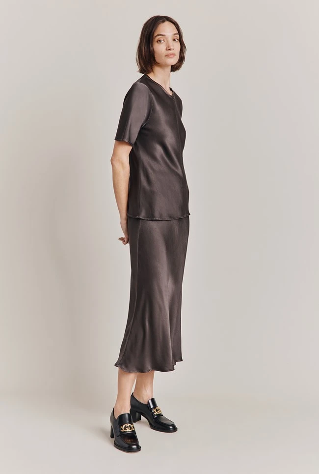 Ivy Satin Top Dark Charcoal 6 Ivy Satin Top Dark Charcoal - Image 4