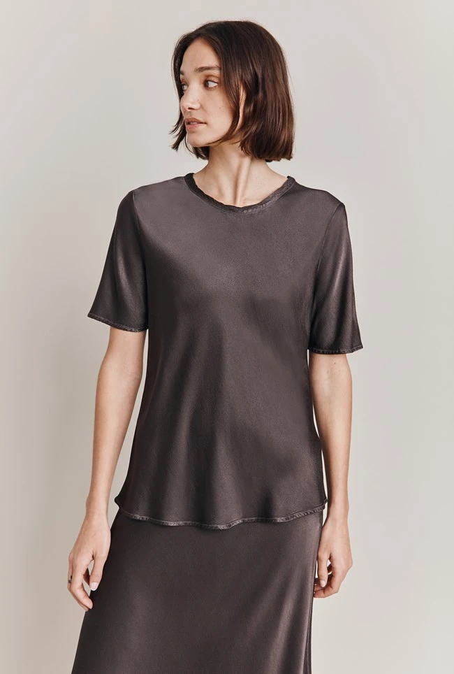 Ivy Satin Top Dark Charcoal 3 Ivy Satin Top Dark Charcoal