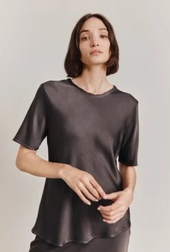 Ivy Satin Top Dark Charcoal 10 Ivy Satin Top Dark Charcoal -Ghost Fashion Store Q06G008A B21 28619 650px 964px