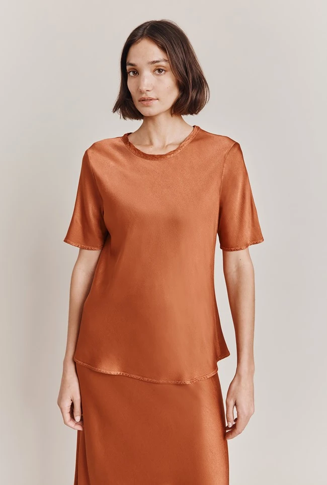 Ivy Satin Top Auburn 3 Ivy Satin Top Auburn