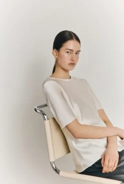 Ivy Satin Top Ivory -Ghost Fashion Store Q06G008A M12 27005 650px 964px