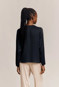 Efie Satin Long Sleeve Blouse Black 7 Efie Satin Long Sleeve Blouse Black -Ghost Fashion Store Q06G010 A01 26890 650px 964px