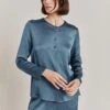 Efie Satin Blouse Dark Blue 1 Efie Satin Blouse Dark Blue -Ghost Fashion Store Q06G010 K74 28597 650px 964px