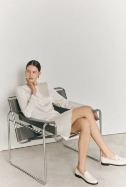 Efie Satin Long Sleeve Blouse Ivory 13 Efie Satin Long Sleeve Blouse Ivory -Ghost Fashion Store Q06G010 M12 27002 650px 964px