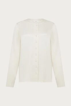 Efie Satin Long Sleeve Blouse Ivory 14 Efie Satin Long Sleeve Blouse Ivory -Ghost Fashion Store Q06G010 M12 27245 650px 964px