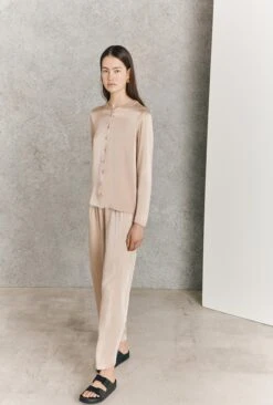 Efie Satin Long Sleeve Blouse Stone 15 Efie Satin Long Sleeve Blouse Stone -Ghost Fashion Store Q06G010 N04 27052 650px 964px