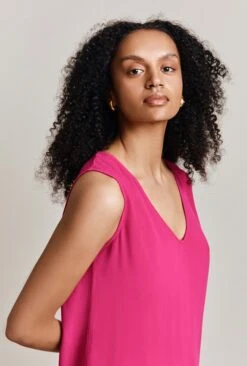 Camila Crepe Top Bright Pink