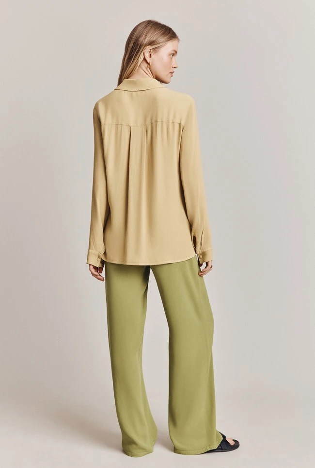 Aimee Crepe Shirt Pea Green 6 Aimee Crepe Shirt Pea Green - Image 5