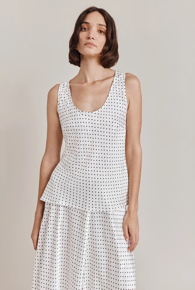 Margot Satin Top White Spot 4 Margot Satin Top White Spot - Image 2