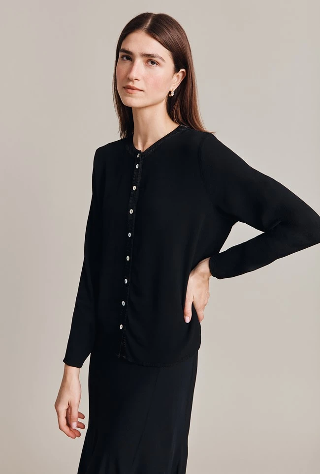 Alena Black Crepe Blouse Black 3 Alena Black Crepe Blouse Black