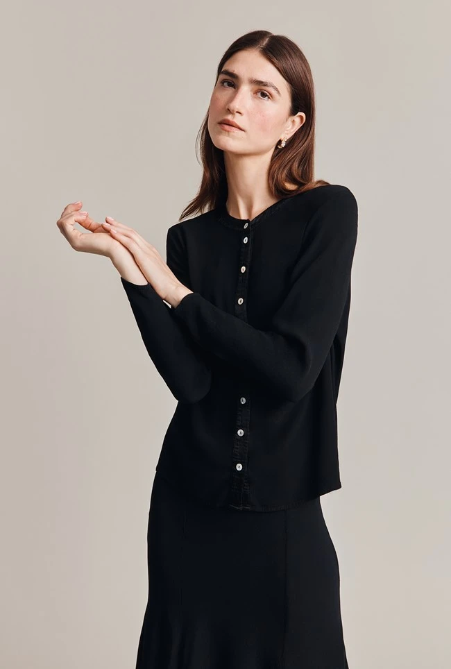 Alena Black Crepe Blouse Black 5 Alena Black Crepe Blouse Black - Image 3