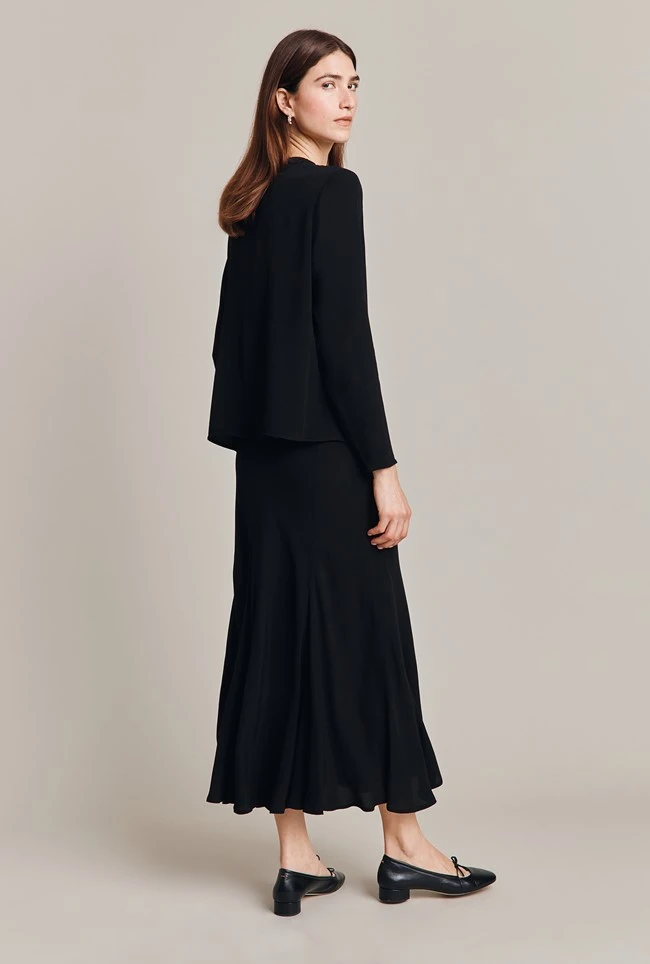 Alena Black Crepe Blouse Black 7 Alena Black Crepe Blouse Black - Image 5