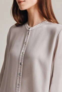 Alena Crepe Blouse Beige Pearly -Ghost Fashion Store Q07G001 N01 29033 650px 964px