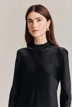 Mika Satin Turtleneck Top Black 10 Mika Satin Turtleneck Top Black -Ghost Fashion Store Q07G002 A01 28812 650px 964px