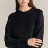 Grace Satin Sweatshirt Black 1 Grace Satin Sweatshirt Black -Ghost Fashion Store Q07G003 A01 29137 650px 964px