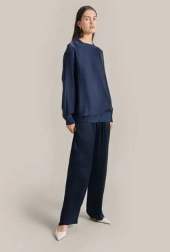 Grace Satin Sweatshirt Dark Midnight 10 Grace Satin Sweatshirt Dark Midnight -Ghost Fashion Store Q07G003 K29 29144 650px 964px