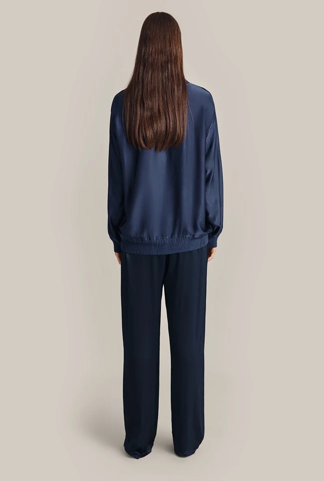 Grace Satin Sweatshirt Dark Midnight 8 Grace Satin Sweatshirt Dark Midnight - Image 6