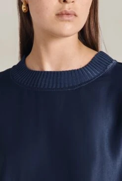 Grace Satin Sweatshirt Dark Midnight 12 Grace Satin Sweatshirt Dark Midnight -Ghost Fashion Store Q07G003 K29 29413 650px 964px