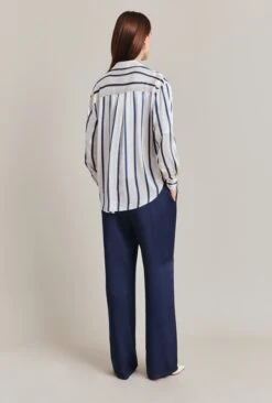Amy Satin Long Sleeve Shirt Navy Stripe 11 Amy Satin Long Sleeve Shirt Navy Stripe -Ghost Fashion Store Q07G009 Z79 28844 650px 964px