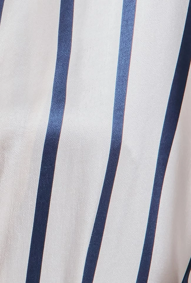 Amy Satin Long Sleeve Shirt Navy Stripe 8 Amy Satin Long Sleeve Shirt Navy Stripe - Image 6
