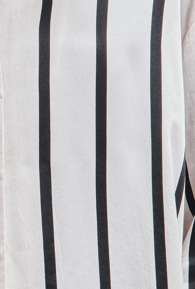 Amy Satin Long Sleeve Shirt Black Stripe 8 Amy Satin Long Sleeve Shirt Black Stripe - Image 6