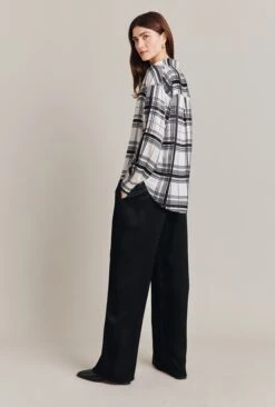Amy Satin Long Sleeve Shirt Black Check 11 Amy Satin Long Sleeve Shirt Black Check -Ghost Fashion Store Q07G009 Z83 28848 650px 964px