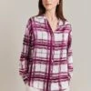 Amy Satin Long Sleeve Shirt Purple Check 1 Amy Satin Long Sleeve Shirt Purple Check -Ghost Fashion Store Q07G009 Z84 28850 650px 964px