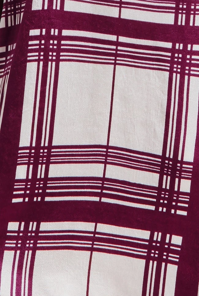 Amy Satin Long Sleeve Shirt Purple Check 8 Amy Satin Long Sleeve Shirt Purple Check - Image 6