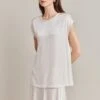 Melody Satin Short Sleeve Top Ivory 1 Melody Satin Short Sleeve Top Ivory -Ghost Fashion Store Q07G019 M12 28876 650px 964px