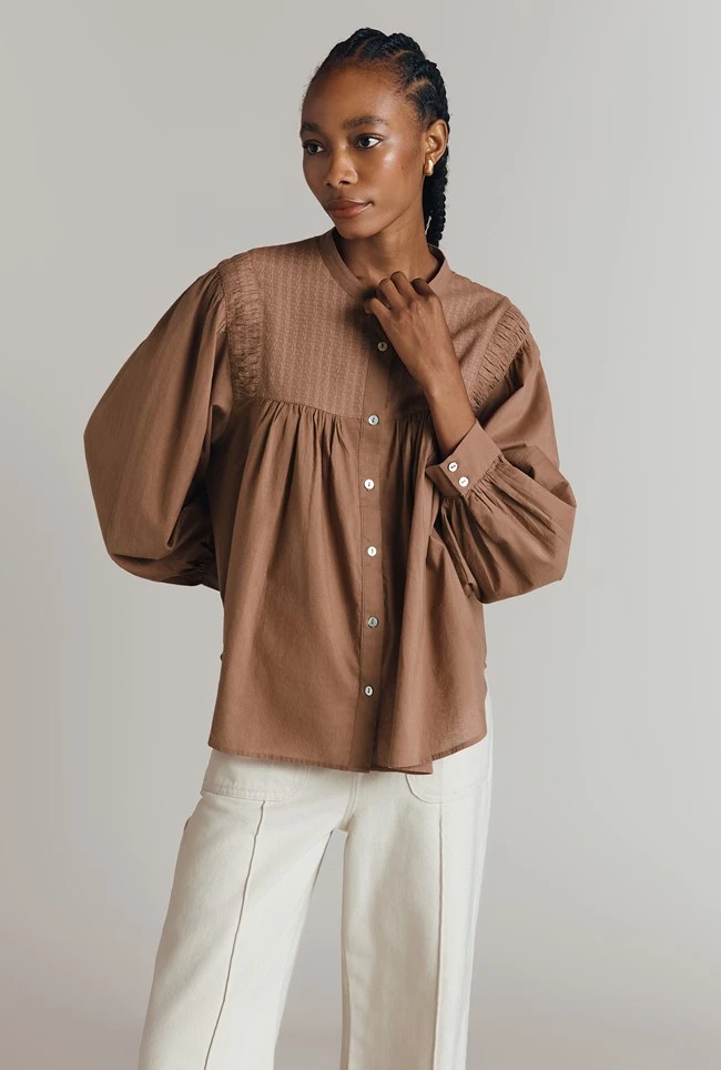 Greta Cotton Jacquard Blouse 3 Greta Cotton Jacquard Blouse