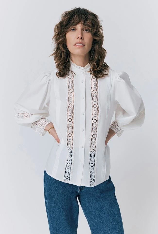 Kady Lace Trim Cotton Blouse 3 Kady Lace Trim Cotton Blouse