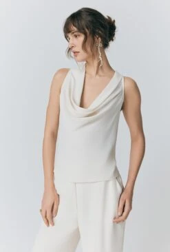 Sabine Satin Cowl Neck Blouse -Ghost Fashion Store Q10G006 M12 33284 650px 964px