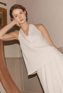 Sabine Satin Cowl Neck Blouse -Ghost Fashion Store Q10G006 M12 33720 650px 964px