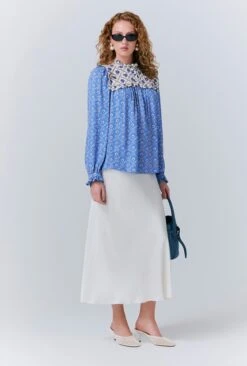 Naomi Crepe Contrast Floral Blouse 12 Naomi Crepe Contrast Floral Blouse -Ghost Fashion Store Q10G013 Z82 33524 650px 964px