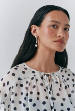 Karina Polka Dot Long Sleeve Blouse -Ghost Fashion Store Q10G016 Z08 33743 650px 964px