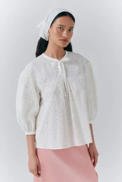 Loren Embroidered Cotton Blouse