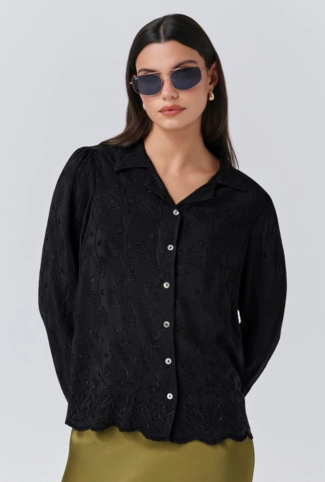 Emily Embroidery Button Through Blouse 4 Emily Embroidery Button Through Blouse - Image 2