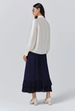 Anna Satin Tie Neck Blouse -Ghost Fashion Store Q11G001 M12 33797 650px 964px