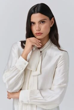 Anna Satin Tie Neck Blouse -Ghost Fashion Store Q11G001 M12 33799 650px 964px