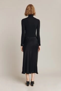 Luna Satin Slip Skirt Black -Ghost Fashion Store S05G002A A01 26340 650px 964px