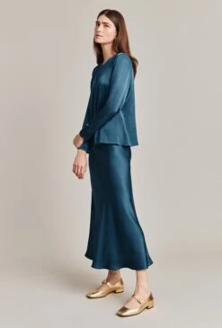 Luna Satin Slip Skirt Dark Denim 8 Luna Satin Slip Skirt Dark Denim -Ghost Fashion Store S05G002A K04 28654 650px 964px