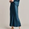 Luna Satin Slip Skirt Dark Denim 1 Luna Satin Slip Skirt Dark Denim -Ghost Fashion Store S05G002A K04 28655 650px 964px