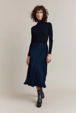 Luna Satin Slip Skirt Navy 10 Luna Satin Slip Skirt Navy -Ghost Fashion Store S05G002A K10 26330 650px 964px