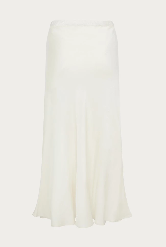 Luna Satin Slip Skirt Ivory 12 Luna Satin Slip Skirt Ivory - Image 10